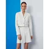 Koton Kapaklı Cep Detaylı Düğmeli Uzun Kollu Kruvaze Crop Blazer Ceket - Beyaz - 34