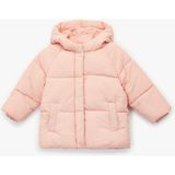 Koton Kapşonlu Cepli Uzun Kollu Fermuarlı Şişme Mont - 4 - 5 Yaş - Pembe