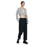 KOTON Kapşonlu Crop Bluz V Yaka