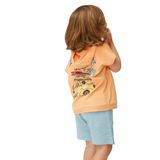Koton Kapşonlu Sweatshirt Havlu Kumaş Kısa Kollu Arkası Baskılı Pamuklu