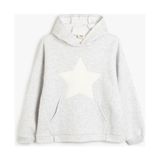 Koton Kapşonlu Sweatshirt Kız Çocuk Gri Uzun Kollu Orta Kalınlıkta Yıldız Baskılı Ekstra Özellikler - 7 - 8 Yaş