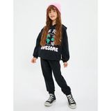Koton Kapşonlu Sweatshirt Uzun Kollu Erkek Çocuk Siyah Renk Orta Kalınlık Cepsiz - 5 - 6 Yaş