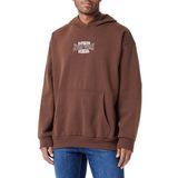 Koton Kapüşonlıu Uzun Kollu Cep Detaylı Slogan Baskılı Sweatshirt, Erkek, Kahverengi, M