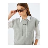 Koton Kapüşonlu Baskılı Kolsuz Rahat Kalıp Sweatshirt