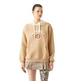 Koton Kapüşonlu Sweatshirt Kolej Baskılı Kanguru Cepli, Kadın, Bej, M