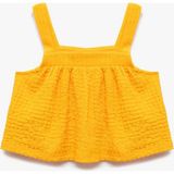 Koton Kare Yaka Dokulu Askılı Crop Bluz - Turuncu - 6 - 7 Yaş