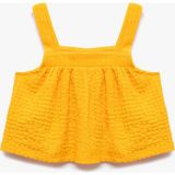 Koton Kare Yaka Dokulu Askılı Crop Bluz - Turuncu - 6 - 7 Yaş
