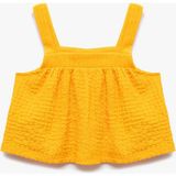 Koton Kare Yaka Dokulu Askılı Crop Bluz - Turuncu - 7 - 8 Yaş