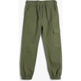 Koton Kargo Jogger Pantolon Cepli Beli Bağlamalı - Yeşil - 5 - 6 Yaş
