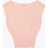Koton Kayık Yaka Korse Detaylı Kolsuz Triko Kazak - Pembe - XL
