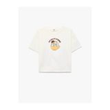 Koton Kedi Baskılı Ekru Kız Çocuk T-Shirt 6Skg10586Ak