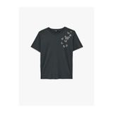 Koton Kelebek Baskılı Antrasit Kadın T-Shirt 6SAK50131EK