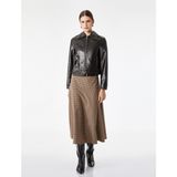 Koton Kemer Detaylı Asimetrik Kesim Ekoseli Midi Etek - Kahve - 38