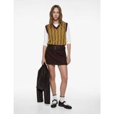 Koton Kemer Detaylı Slim Fit Viskon Karışımlı Mini Etek - Kahve - XL