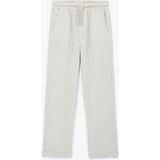 Koton Keten ve Viskon Karışımlı Beli Bağcıklı Rahat Kesim Basic Pantolon - Gri - Relax - 9 - 10 Yaş