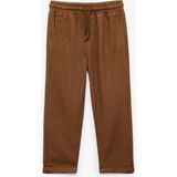 Koton Keten ve Viskon Karışımlı Beli Bağlamalı Rahat Kesim Basic Pantolon - Kahve - Relax - 12 - 18 Ay
