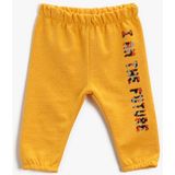 Koton Kids Baskili Eşofman Alti Pamuklu - Sarı - 1 - 1,5 Yaş