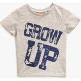 Koton Kids Erkek Çocuk Kısa Kollu T-Shirt Pamuklu Bisiklet Yaka Baskılı - 6 - 9 Ay - Gri