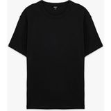 Koton Kısa Kollu Slim Fit Tişört Erkek Pamuklu Günlük Kullanım için Siyah