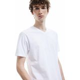 Koton Kısa Kollu V Yaka Pamuklu Basic Erkek Slim Fit Tişört - Beyaz