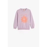 Koton Kız Bebek Çiçekli Sweatshirt Uzun Kollu Bisiklet Yaka Pamuklu