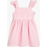 Koton Kız Bebek Elbisesi Kelebek Kollu Pembe A Form Stil Beli Bağcıklı Özel Olay 5SMG80026AW