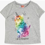Koton Kız Bebek Kısa Kol Baskılı T-Shirt Bisiklet Yaka Grafik Desenli 3 - 6 Ay - Beyaz
