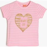 Koton Kız Bebek Pembe Yazılı Baskılı T-Shirt Kısa Kol Günlük Stil Grafik Desenli - 6 - 9 Ay