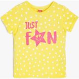 Koton Kız Bebek Yazılı Baskılı T-Shirt - 6 - 9 Ay - Sarı