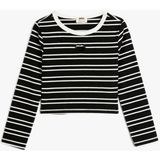Koton Kız Çocuk 4SKG60035AK Siyah Çizgili Sweatshirt Uzun Kol Bisiklet Yaka Şık Tasarım - 11 - 12 Yaş
