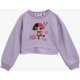 Koton Kız Çocuk Baskılı Pamuklu Uzun Kollu Sweatshirt Grafik Desenli Mor Renk - Lila - 11 - 12 Yaş