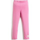 Koton Kız Çocuk Beli Lastikli Etiket Detaylı Basic Fitilli Tayt 3SKG40039AK - 4 - 5 Yaş - Pembe