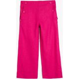 Koton Kız Çocuk Bol Paça Düğme Detaylı Cepli Keten Pantolon Günlük Kullanım İçin Şık Model - 6 - 7 Yaş - Pembe