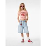 Koton Kız Çocuk Çilek Baskılı Kısa Kollu Pamuklu Tişört Günlük Stil 7 - 8 Yaş - Pembe
