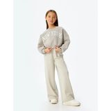 Koton Kız Çocuk Crop Sweatshirt Gri Oversize Slogan Baskılı Uzun Kol Pamuk Karışımlı - 5 - 6 Yaş
