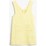 Koton Kız Çocuk Dokulu Basic Salopet Elbise Pamuklu V Yaka - 9 - 10 Yaş - Sarı