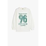 Koton Kız Çocuk Kolej Baskılı Uzun Kollu Bisiklet Yaka Sweatshirt