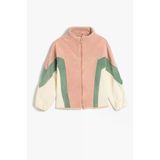 Koton Kız Çocuk Polar Sweatshirt Dik Yaka Yarım Fermuarlı Uzun Kollu