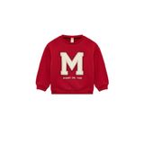Koton Kız Çocuk Şardonlu Uzun Kollu Bisiklet Yaka Nakışlı Sweatshirt, Bordo, 24-36 Ay