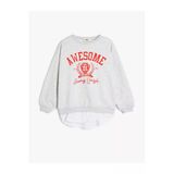 Koton Kız Çocuk Slogan Baskılı Bisiklet Yaka Uzun Kollu Oversize Sweatshirt