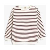 Koton Kız Çocuk Sweatshirt Beyaz 5WKG10267AK - 7 - 8 Yaş - Bordo Çizgili