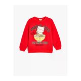 Koton Kız Çocuk Sweatshirt Bisiklet Yaka Kedi Baskılı