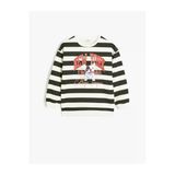 Koton Kız Çocuk Sweatshirt Köpek Baskılı Bisiklet Yaka Uzun Kollu Şardonlu