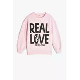 Koton Kız Çocuk Sweatshirt Slogan Baskılı Uzun Kollu Şardonlu