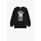 Koton Kız Çocuk Sweatshirt Unicorn Baskılı Uzun Kollu Bisiklet Yaka Şardonlu
