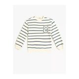 Koton Kız Çocuk Sweatshirt Uzun Kollu Bisiklet Yaka Aplike Detaylı