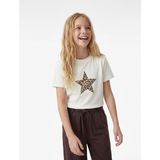 Koton Kız Çocuk T-Shirt 6SKG10610AK Ekru