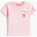 Koton Kız Çocuk T-Shirt Pembe Kısa Kol Günlük Stil Grafik Desenli 12 - 18 Ay 3SMG10008AK