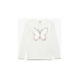 Koton Kız Çocuk Tshırt Ls (Aw 25) Günlük Stil Grafik Desenli Tayt Kesim - Ekru - Dropsuz - 11 - 12 Yaş