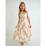 Koton Kız Çocuk Uzun Elbise Çiçek Desenli Halter Yaka Kolsuz Pamuklu - 01P-Pembe - 5 - 6 Yaş